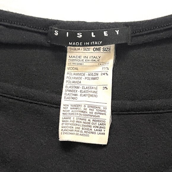 Sisley Made in Italy Cutout crystal details Black top - Picture 5 of 14
